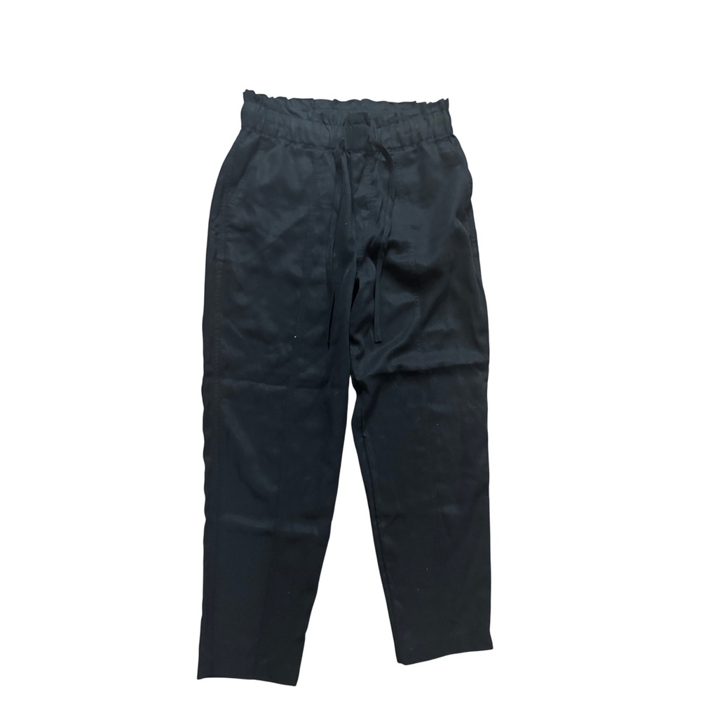 A‎ NEW DAY Black Paperbag Waist Drawstring Ankle Pants Women's Size M
